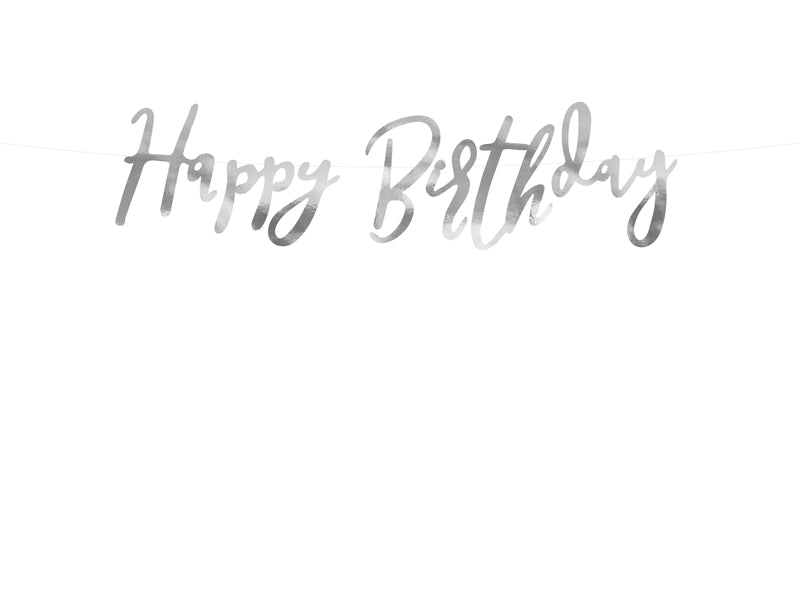 Banner Happy Bday - stříbrný