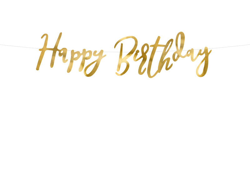Banner Happy Bday - zlatý