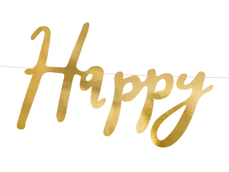Banner Happy Bday - zlatý