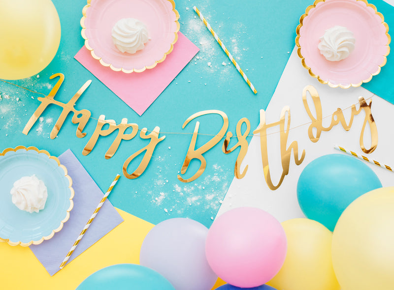 Banner Happy Bday - zlatý