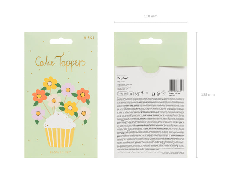 Ozdoby na cupcakes - barevné květy