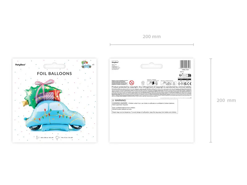 Fóliový balónek Vánoční autíčko