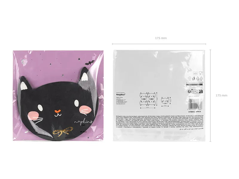 Papírové ubrousky - černá kočka