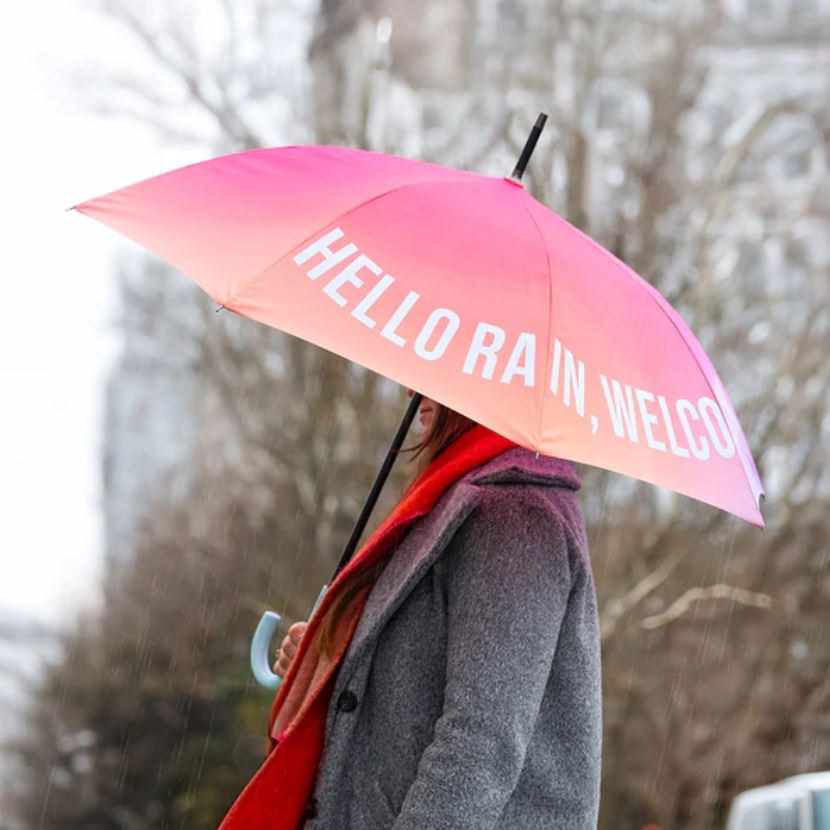 Růžový deštník Hello rain