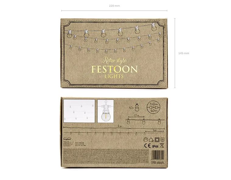 Venkovní světelný řetěz 5m - bílá