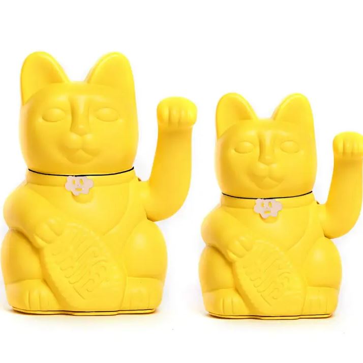 MANEKI NEKO Lucky cat - žlutá