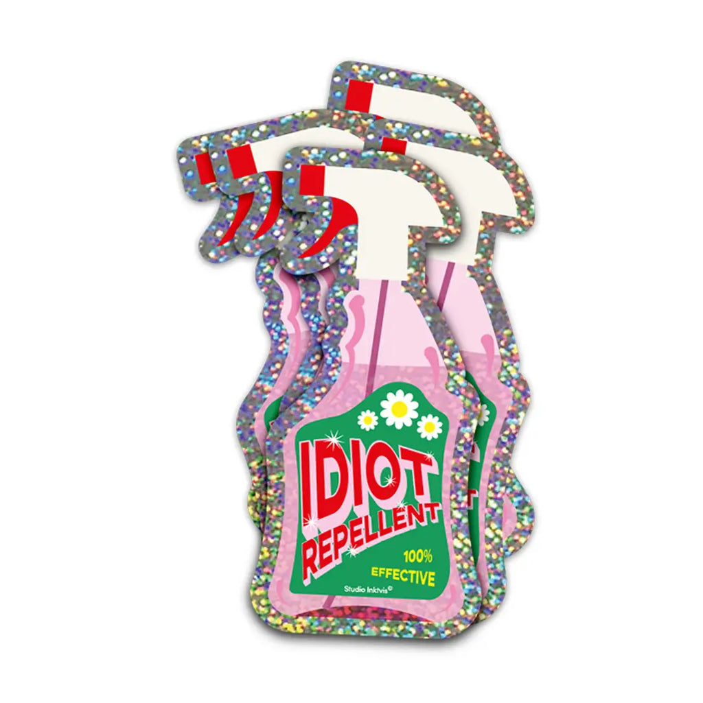 Třpytivá samolepka - Idiot repellent