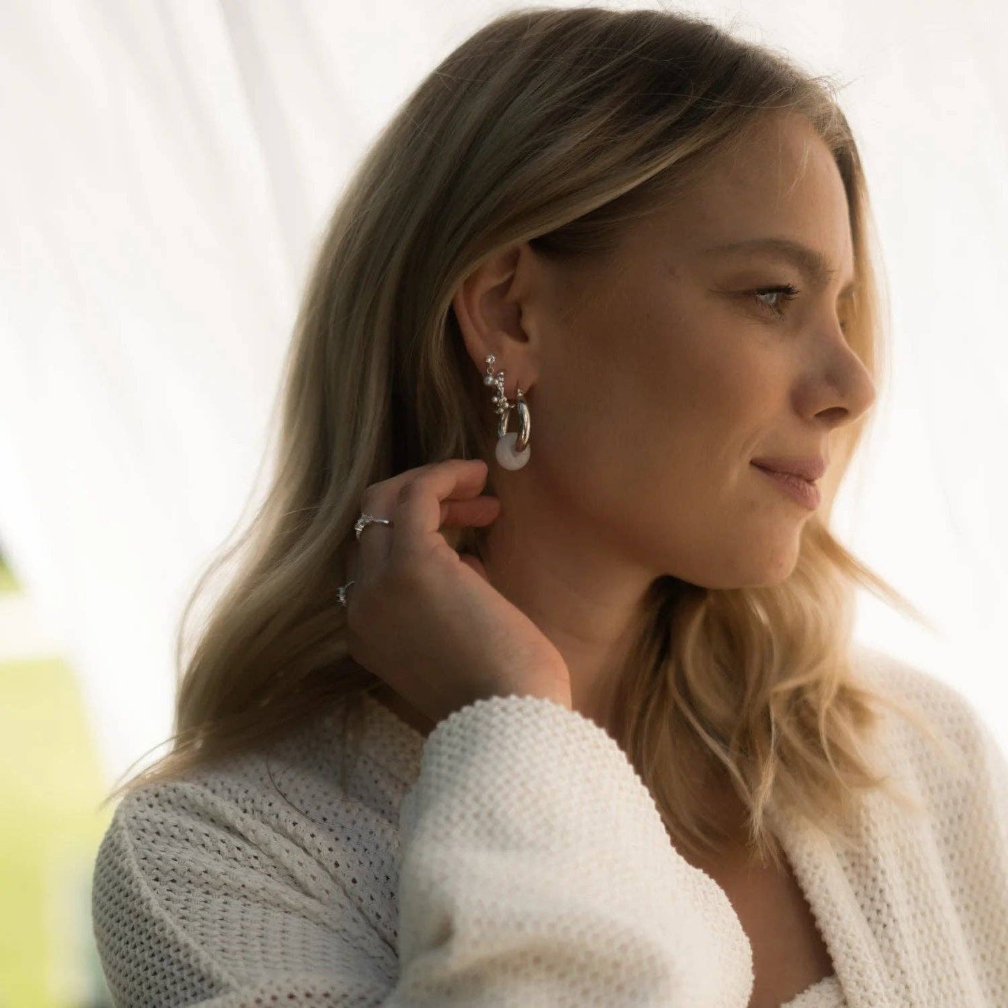 Kruhové naušnice Moana - stříbrné