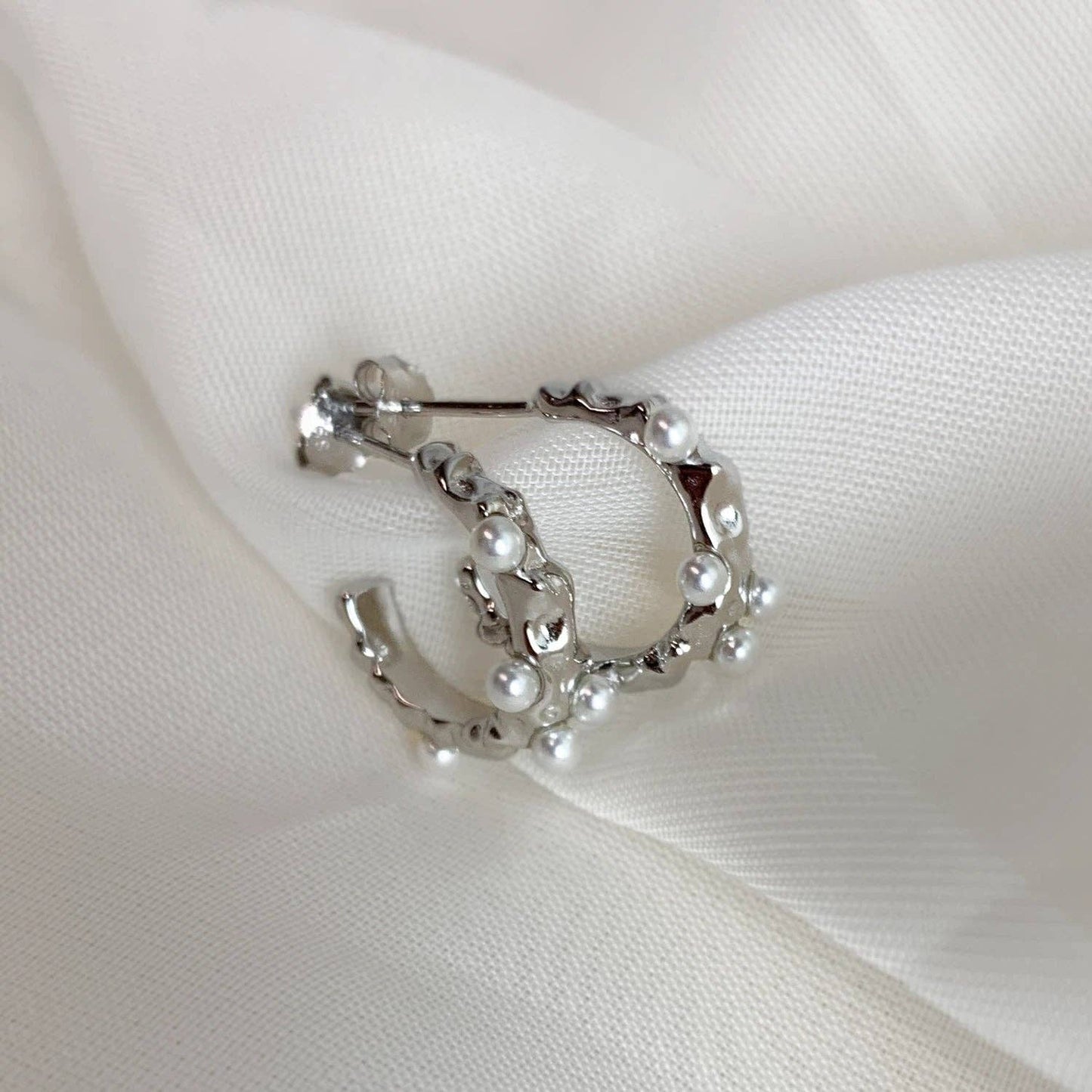 Kruhové naušnice Moana - stříbrné