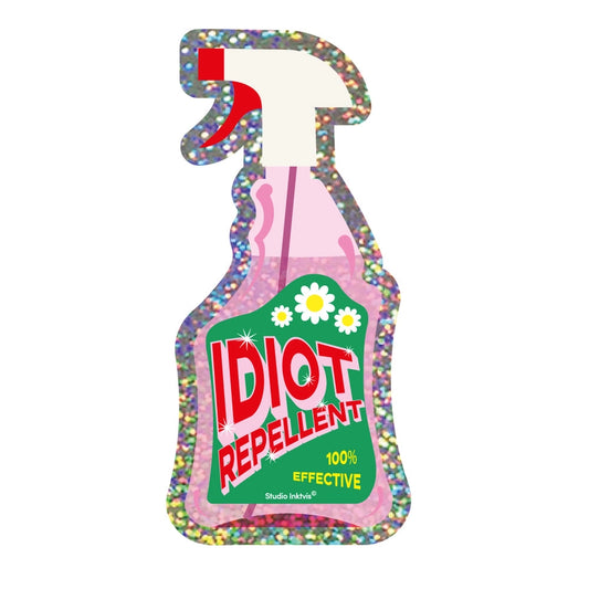 Třpytivá samolepka - Idiot repellent