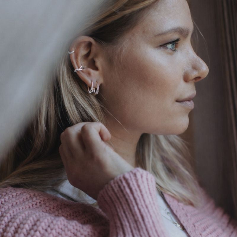 Naušnice Ear Cuff Sierra - stříbrná