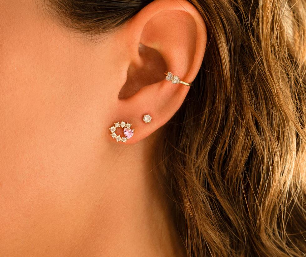 Naušnice Ear Cuff Heart