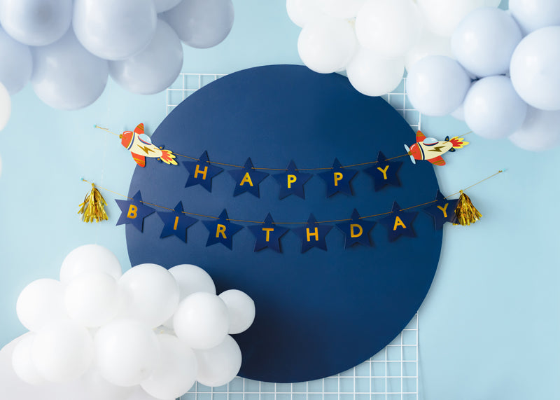 Papírová dekorace - girlanda happy birthday