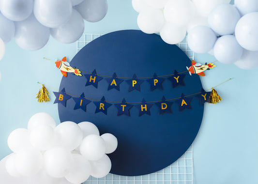 Papírová dekorace - girlanda happy birthday