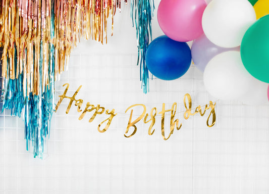Banner Happy Bday - zlatý