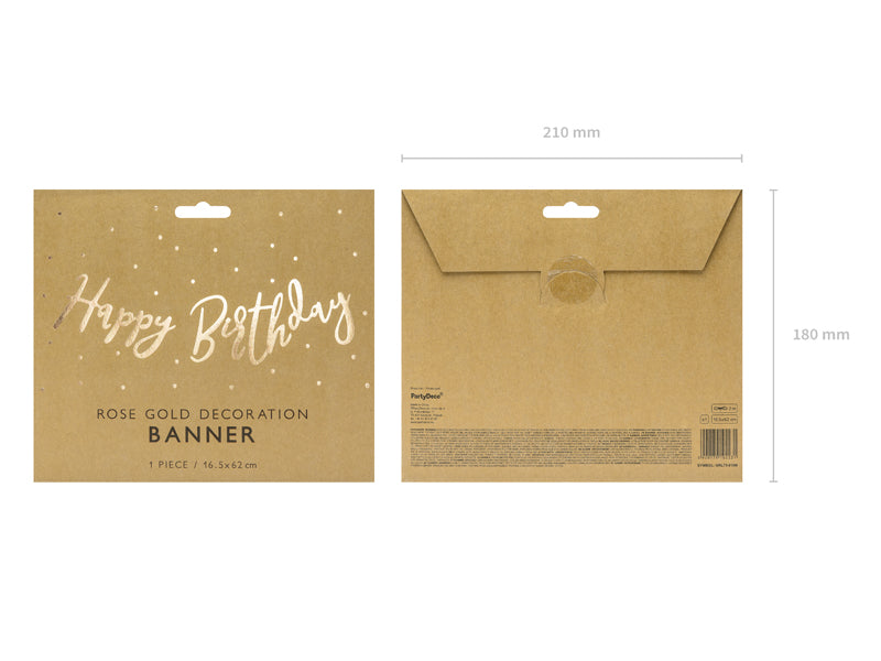 Banner Happy Bday - zlatý