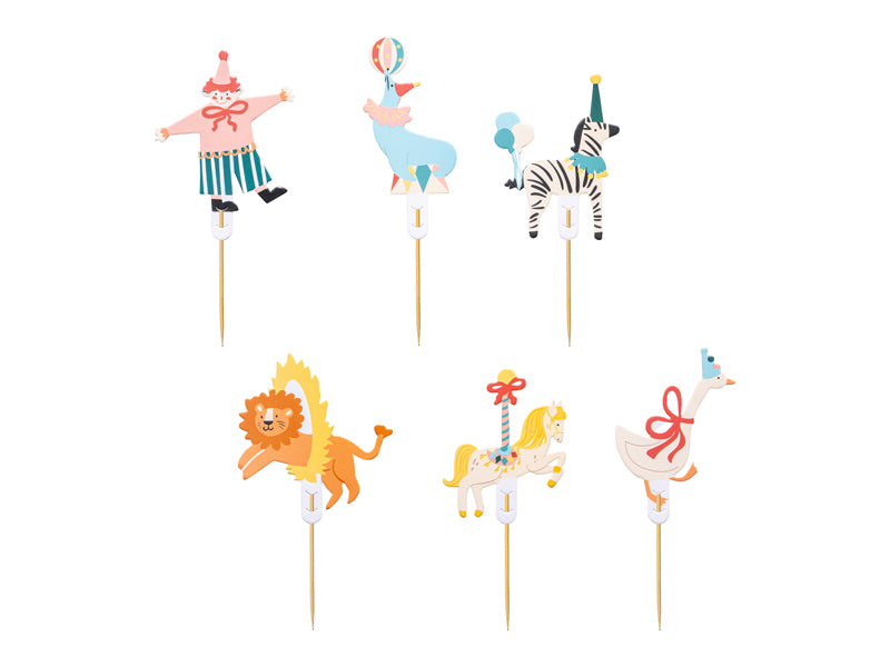 Ozdoby na cupcakes - cirkus