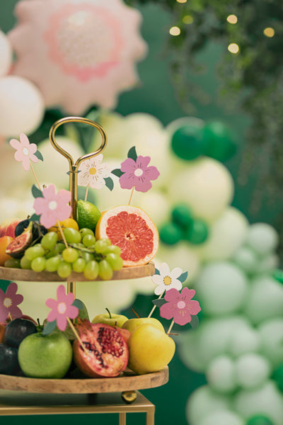 Ozdoby na cupcakes - růžové květy