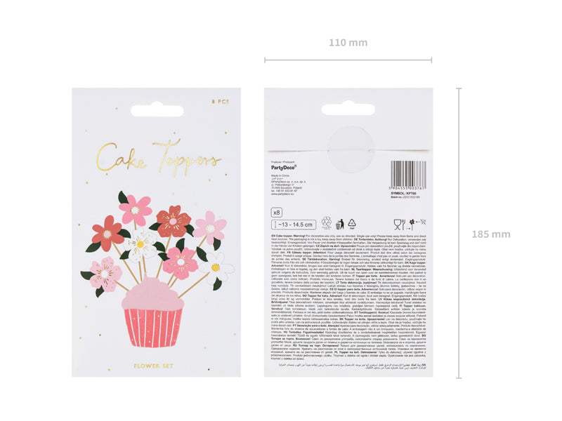 Ozdoby na cupcakes - růžové květy