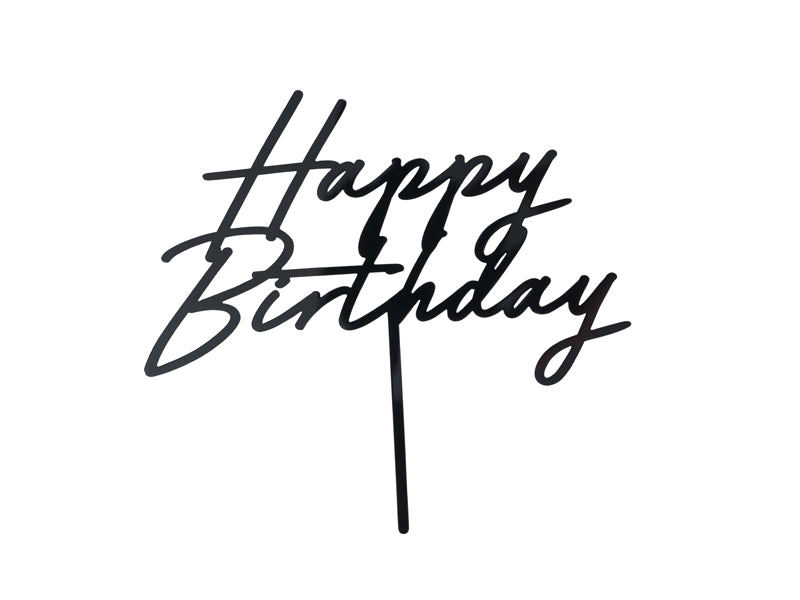 Ozdoba na dort - Happy Bday - černá