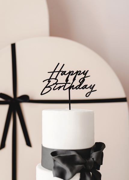 Ozdoba na dort - Happy Bday - černá