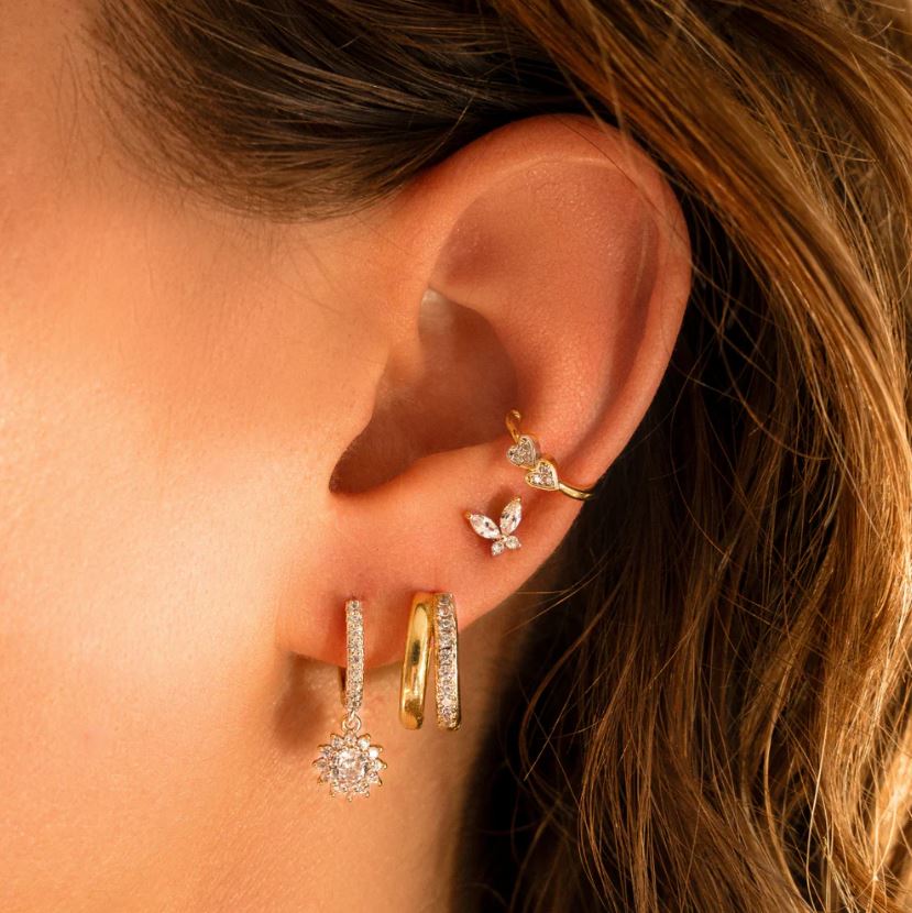 Naušnice Ear Cuff Heart