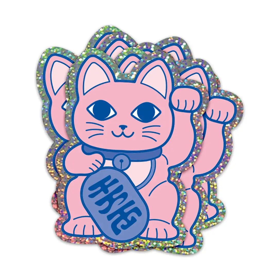 Třpytivá samolepka - Maneki Neko