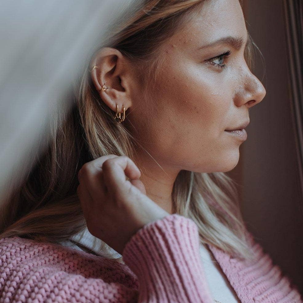 Naušnice Ear Cuff Sierra - zlatá