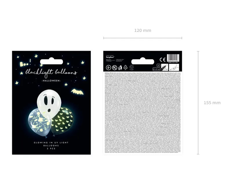 Sada latexových balónků zářících ve tmě