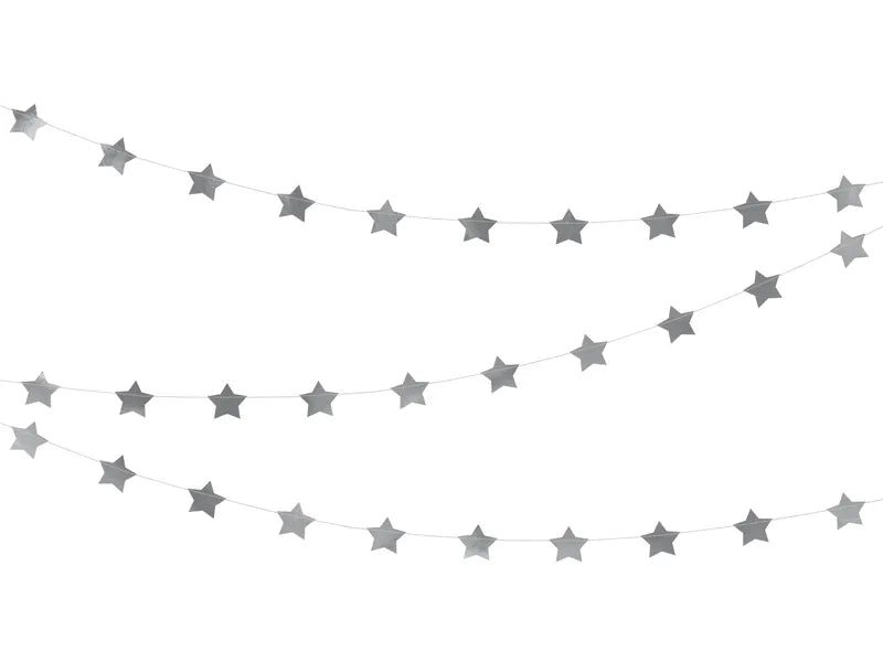 Girlanda stříbrné hvězdy