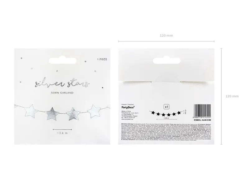 Girlanda stříbrné hvězdy