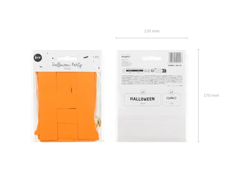 Papírové dekorace - nápis Halloween