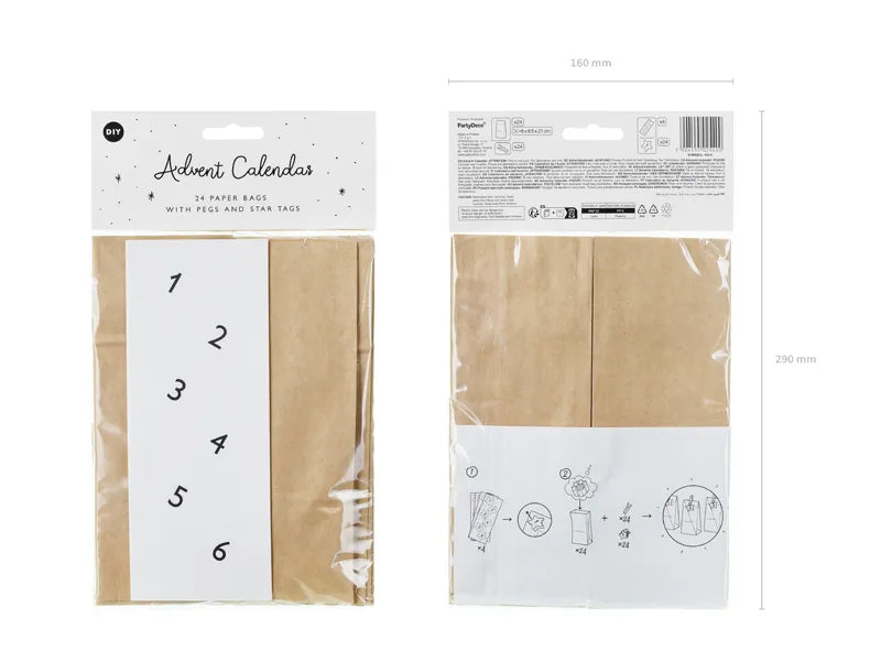 Adventní kalendář papírové sáčky