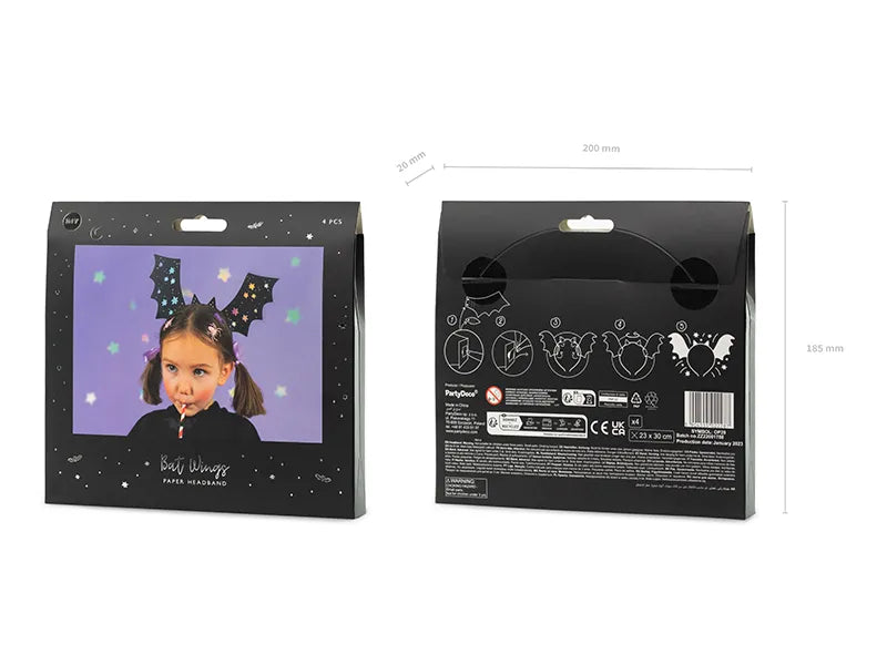 Sada papírových čelenek Netopýr