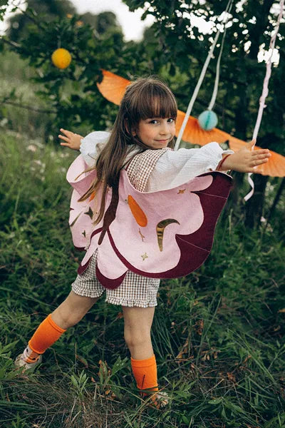 Dětský kostým - růžová motýlí křídla