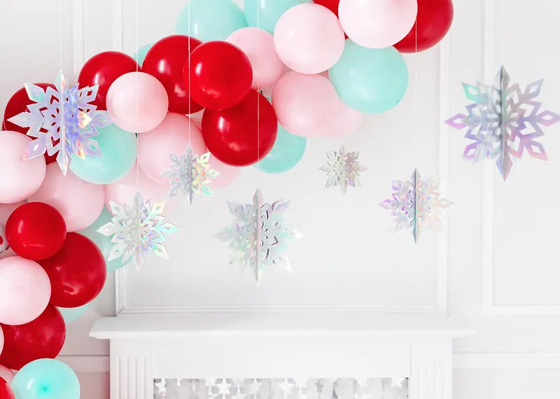 Závěsné dekorace vločky - holografické