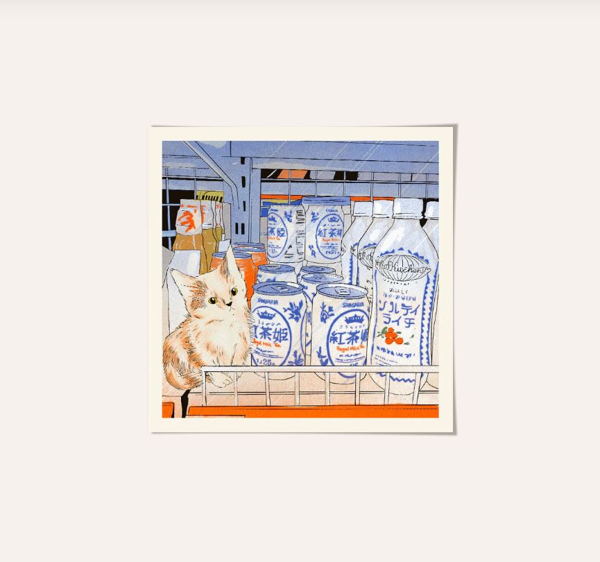 Print Bodega Cat Drinks - Enikő Eged