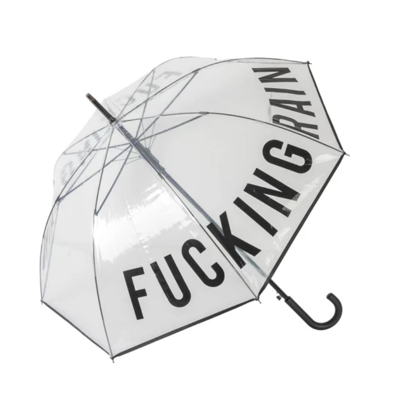 Průhledný deštník Fucking rain