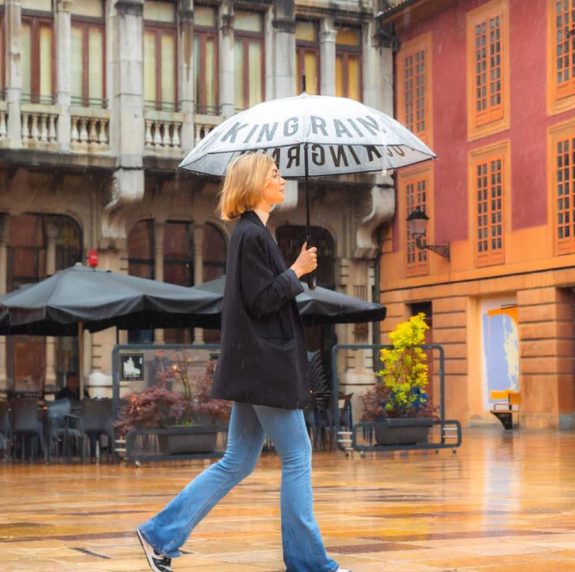 Průhledný deštník Fucking rain