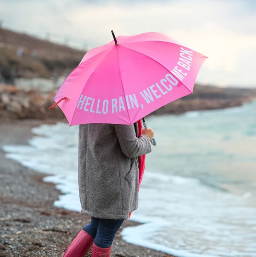 Růžový deštník Hello rain