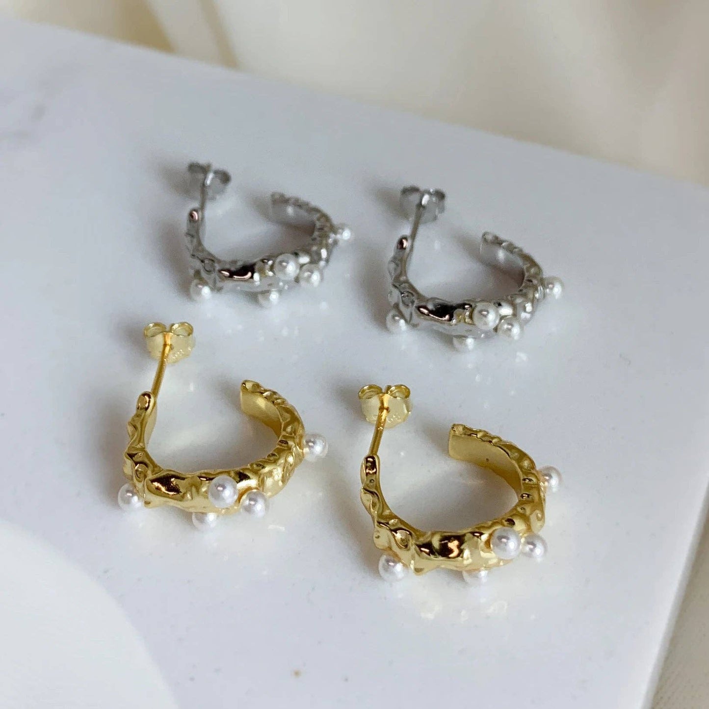 Kruhové naušnice Moana - stříbrné