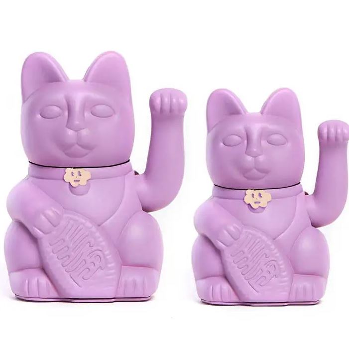 MANEKI NEKO Lucky cat - fialovorůžová