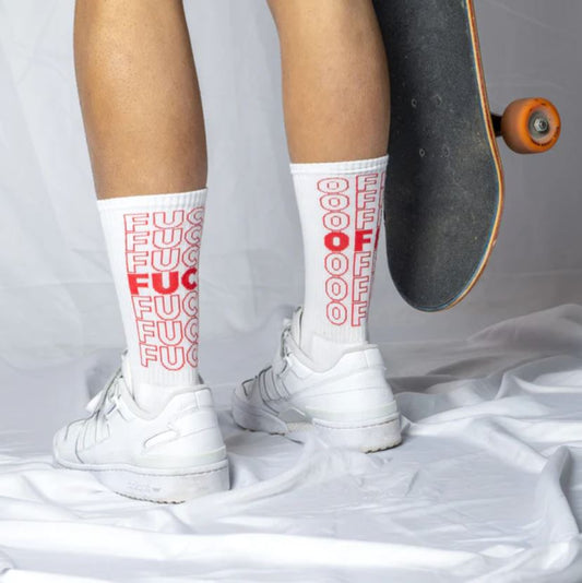 Typografické ponožky Fuck off