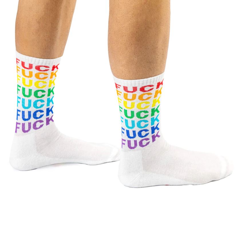 Duhové ponožky Fuck off