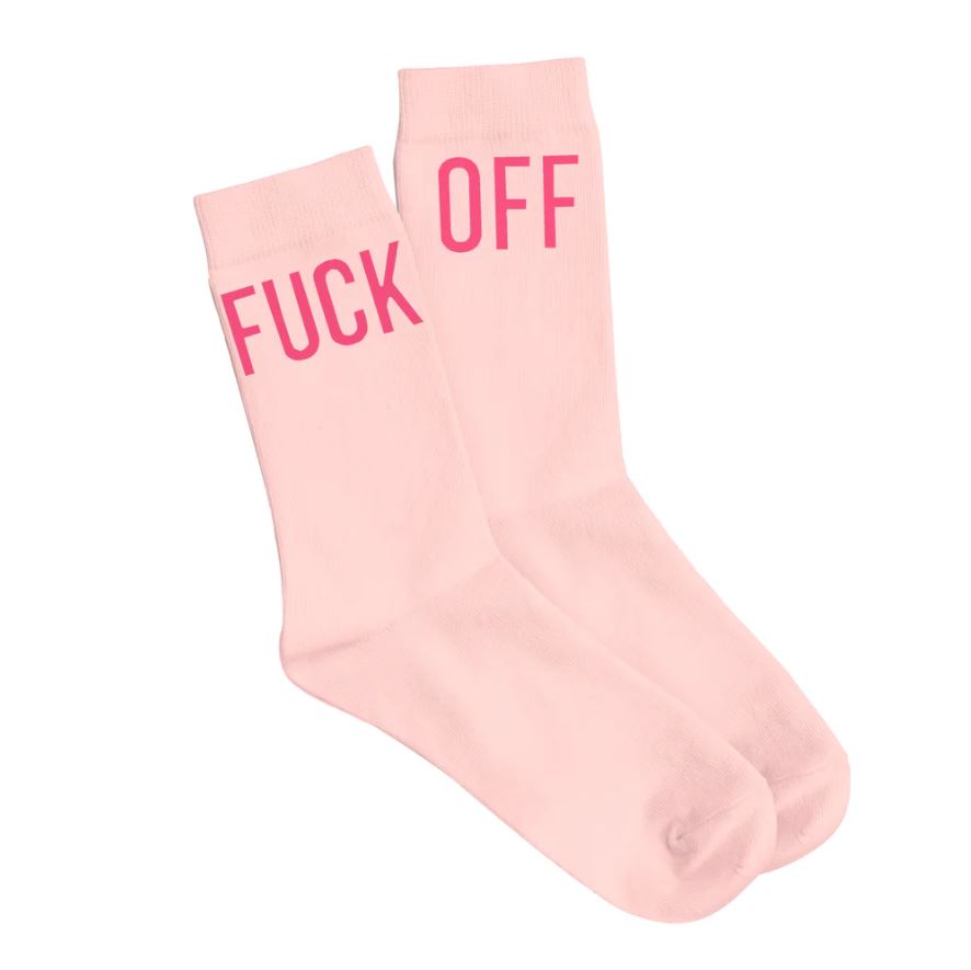 Růžové ponožky Fuck off
