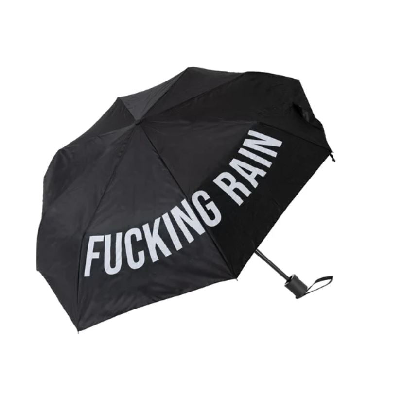 Skládací deštník Fucking rain černý