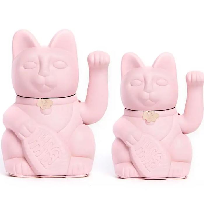 MANEKI NEKO Lucky cat - světle růžová MAXI